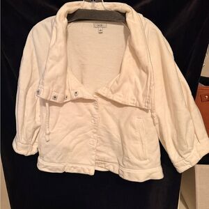 Cache Cream Teddy Jacket with Funnel Collar